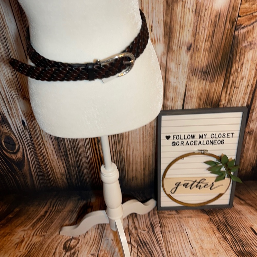 New Brighton Bonita Braid Leather Belt Size 32 New 821199 Blk/Brn - Picture 1 of 4